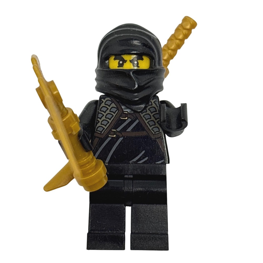 LEGO Ninjago Legacy Cole Minifigure with Golden Scythe and Katana Black Ninja